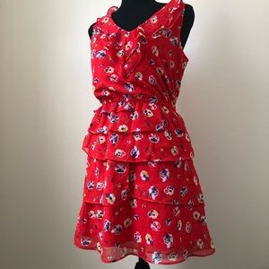 Xhilaration Red Floral Mini Dress Size Small